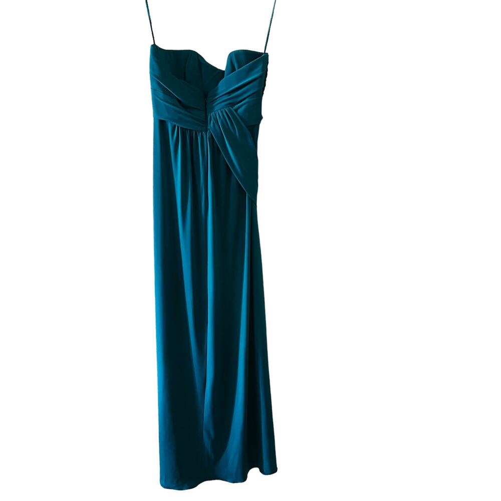 Amsale One Shoulder Faux Wrap Maxi Dress Size 8 - Picture 2 of 7